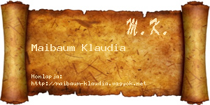 Maibaum Klaudia névjegykártya